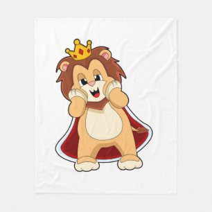 Couverture Polaire Lion comme roi avec Couronne.PNG