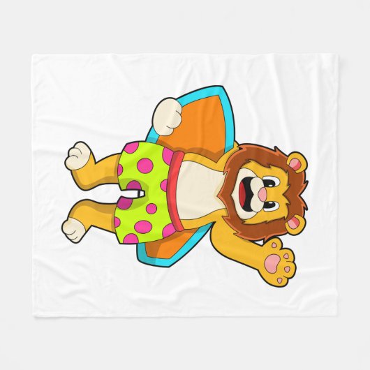 Couverture Polaire Lion comme surfer avec Surfer (Devant (Horizontal))