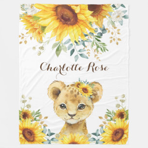 Couverture Polaire Lion Cub Été Sunflower Baby Girl Nursery