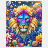 Couverture Polaire Lion d'art coloré (Devant)