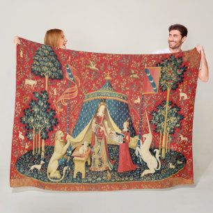 Couverture Polaire Lion de DAME ET de LICORNE, fleurs d'imaginaire,