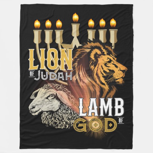 Couverture Polaire Lion De Juda Agneau De Dieu Fleece Blanket (Devant)
