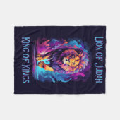 Couverture Polaire Lion de Juda Foi Jésus Don chrétien (Devant (Horizontal))