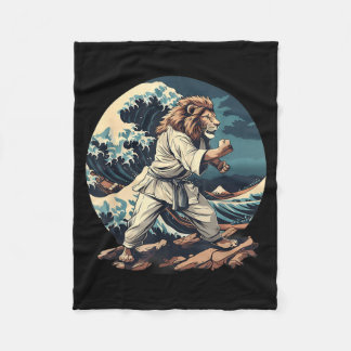 Couverture Polaire Lion de kickboxing Vagues de Taekwondo Jiu-Jitsu M