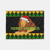 Couverture Polaire Lion de Noël jamaïcain (Devant (Horizontal))