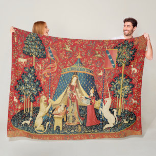 Couverture Polaire Lion D'ENFANCE ET D'UNICORN, Fleurs D'Imaginaires,