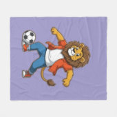 Couverture Polaire Lion Dribbling a Soccer Ball | Power, Skill & Cham (Devant (Horizontal))