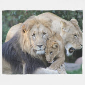 Couverture Polaire Lion Fleece Blanche (Devant (Horizontal))