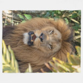 Couverture Polaire Lion Fleece Blanche (Devant (Horizontal))