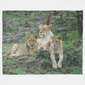 Couverture Polaire Lion Fleece Blanche (Devant (Horizontal))