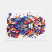 Couverture Polaire Lion géométrique coloré (Devant (Horizontal))