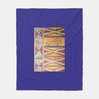 Couverture Polaire Lion inspiré africain d'aquarelle