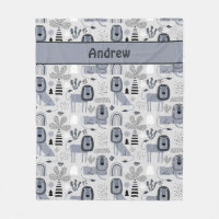 Lion Jungle King Fleece Blanche