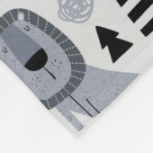 Couverture Polaire Lion Jungle King Fleece Blanche (Coin)