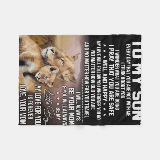 Couverture Polaire Lion Lover À Mon Fils Lion (Devant (Horizontal))