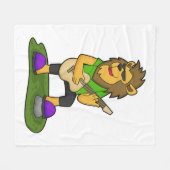 Couverture Polaire Lion musicien guitare (Devant (Horizontal))
