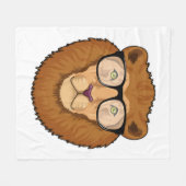 Couverture Polaire Lion Nerd avec lunettes (Devant (Horizontal))