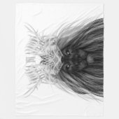 Couverture Polaire Lion noir avec couronne Antlers et monogramme (Devant)