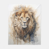 Couverture Polaire Lion Portrait Majestic (Devant)