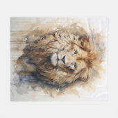 Couverture Polaire Lion Portrait Majestic (Devant (Horizontal))