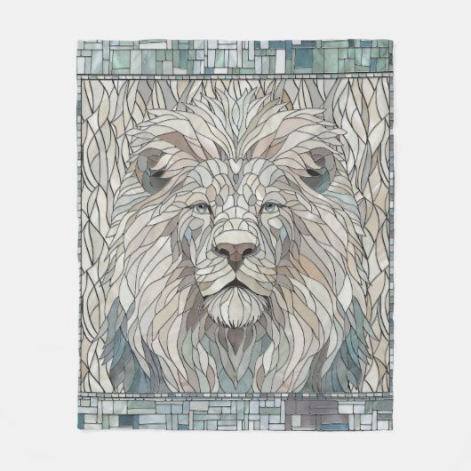 Couverture Polaire Lion Portrait Mosaic Art (Devant)