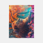 Couverture Polaire Lion royal dans la conception forestière enchantée (Devant)