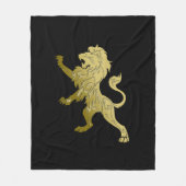 Couverture Polaire Lion royal d'or noir  (Devant)