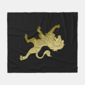 Couverture Polaire Lion royal d'or noir  (Devant (Horizontal))