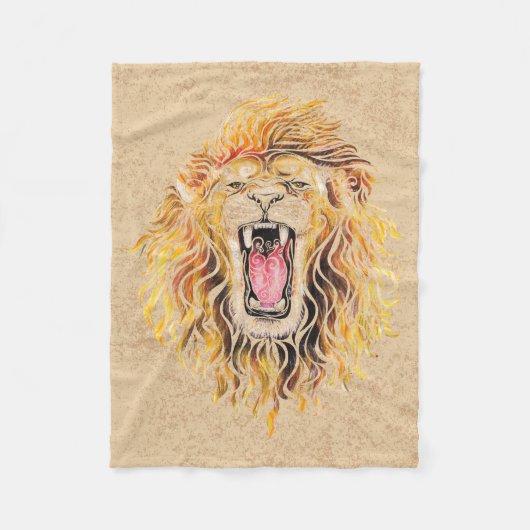 Couverture Polaire Lion tourbillonnant (Devant)