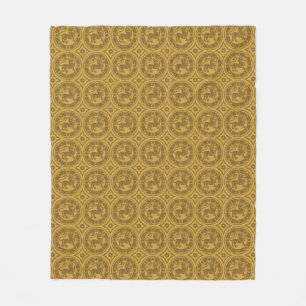 Couverture Polaire Lions médiévaux de Goldenrod foncé