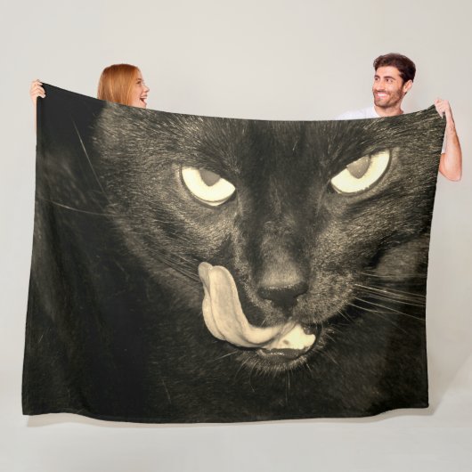 Couverture Polaire Lique de chats noirs (En situation)