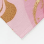 Couverture Polaire Liquide rose avec stries dorées (Coin)
