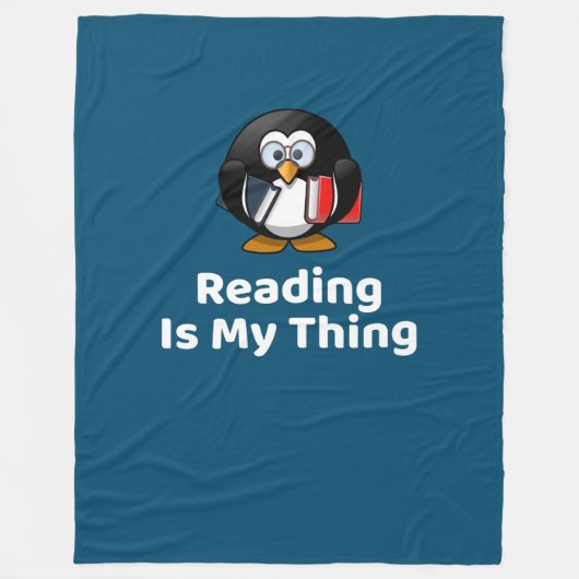 Couverture Polaire Lire Est Mon Chose Pingouin Drôle Lecture (Devant)