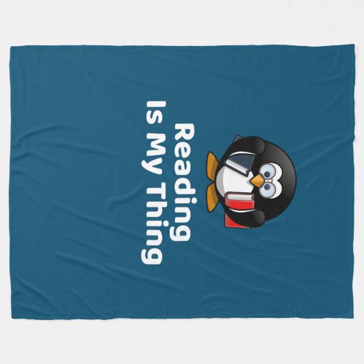 Couverture Polaire Lire Est Mon Chose Pingouin Drôle Lecture (Devant (Horizontal))