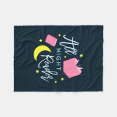 Couverture Polaire Lire Lune Stars et livres roses (Devant (Horizontal))