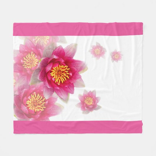 Couverture Polaire Lis roses (Devant (Horizontal))