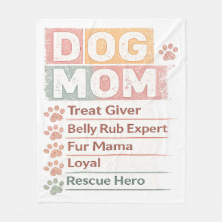 Couverture Polaire Liste de tâches drôle de maman de chien Patte vint