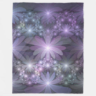 Couverture Polaire Lit de fleurs Art Fractal Abstrait tendance brilla
