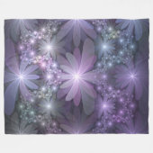 Couverture Polaire Lit de fleurs Art Fractal Abstrait tendance brilla (Devant (Horizontal))