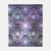 Couverture Polaire Lit de fleurs Art Fractal Abstrait tendance brilla (Devant)