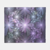 Couverture Polaire Lit de fleurs Art Fractal Abstrait tendance brilla (Devant (Horizontal))