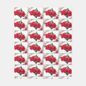 Couverture Polaire Lit de roses rose floral (Devant)