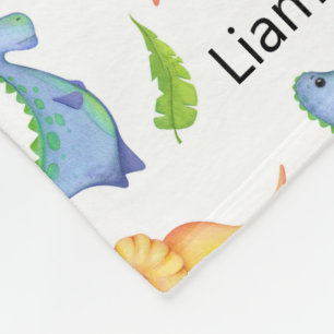 Couverture Polaire Little Boy Dinosaur Ajouter Nom Nursery Cute