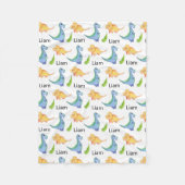 Couverture Polaire Little Boy Dinosaur Ajouter Nom Nursery Cute (Devant)