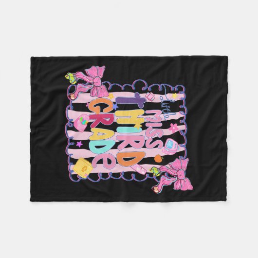 Couverture Polaire Little Miss Third Grade First Day Of 3rd Grade Coq (Devant (Horizontal))