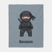 Couverture Polaire Little Ninja Custom Name Grey (Devant)