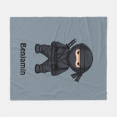 Couverture Polaire Little Ninja Custom Name Grey (Devant (Horizontal))