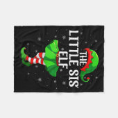 Couverture Polaire Little Sis Elf Christmas Girls Women Elf Squad Xma (Devant (Horizontal))