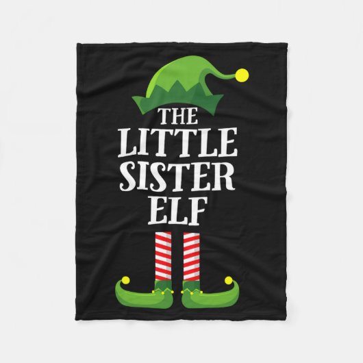 Couverture Polaire Little Sister Elf Matching Family Group Christmas (Devant)