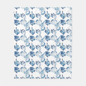 Couverture Polaire littoral chic indigo bleu marine (Devant)